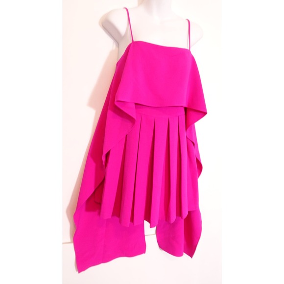 Copied - LBV Women's Pink Pleated Wing Mini Dress Sz 2 NWT 498 - Picture 7 of 12